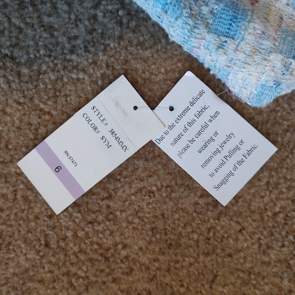 Taylor Light Blue and White  Tweed Belted Mini Dress Sz 6 NWT - Picture 4 of 10